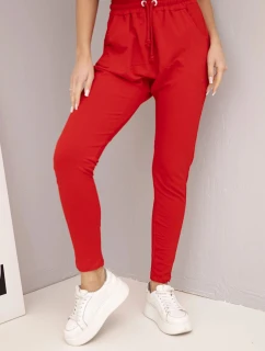 Dámské bavlněné cargo kalhoty s kapsami a řetízkem béžové