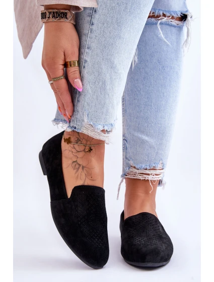 Semišové pohodlné mokasíny Černá model 21615648 - S.Barski