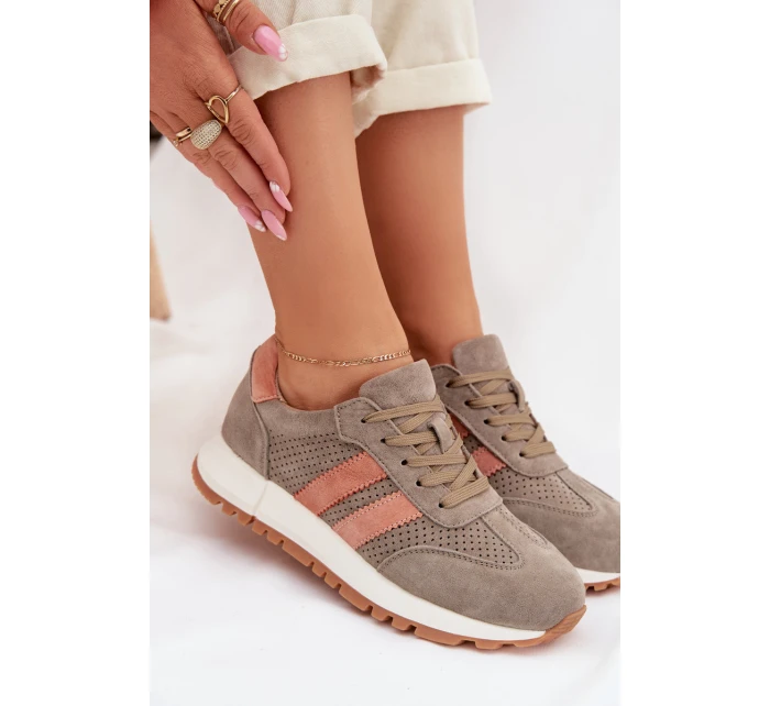 Dámské tenisky z přírodního semiše tmavě zelené Marceline