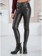 Dámské legíny z ekokůže s knoflíky černé Dstreet model 21991600 - FashionStreet