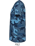 SOL'S Camo Men Pánske tričko s maskovacím vzorom 25.1188 modré maskovanie