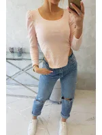 Blúzka s buff rukávmi púdrovo ružová