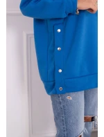 Zateplená mikina s nevädzovo modrými patentkami