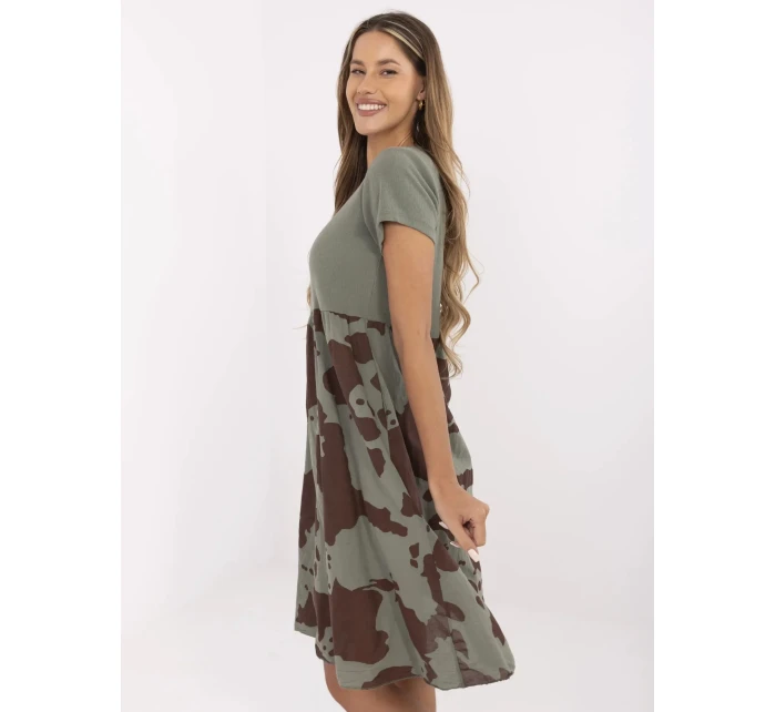 Sukienka DHJ SK model 21142128 khaki - FPrice Sukienka DHJ SK model 21142128 khaki - FPrice