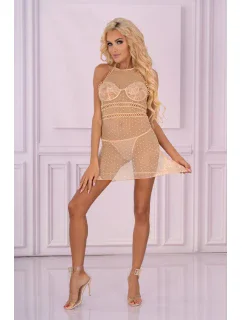 Dámska košieľka Vannas chemise + tangá ZADARMO! Béžová - LivCo Corsetti