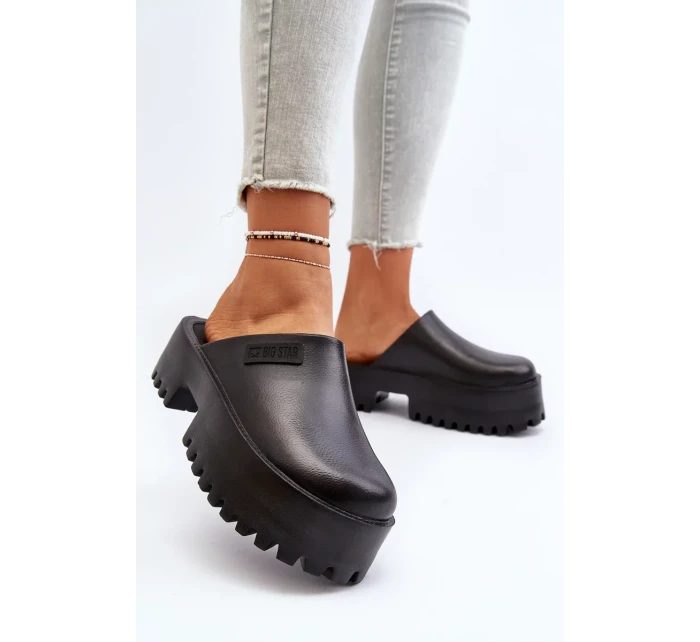 Dámske papuče s pevnou podrážkou Big Star Black Dámske papuče s pevnou podrážkou Big Star Black