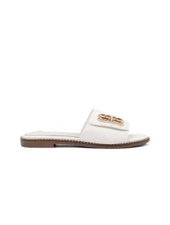 Klasické bílé nazouváky dámské na plochém podpatku