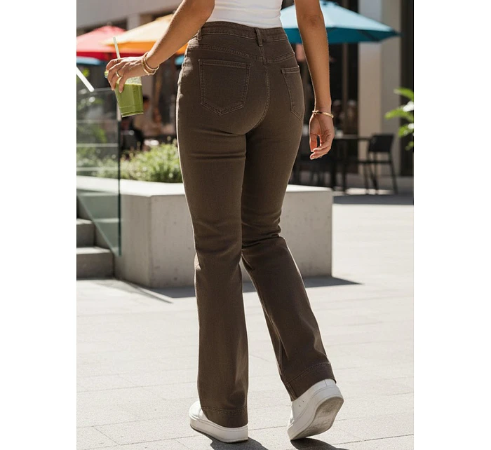 Jeansy damskie wide leg brązowe model 22123831 - FashionStreet