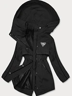 Dámska bunda s tenkou podšívkou čierna (B8119-1)