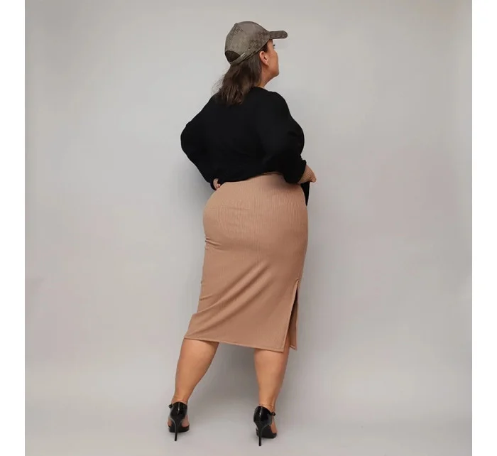 Čierno-béžové šaty s pletenou blúzkou (682)