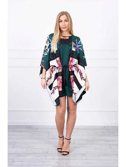 model 18748167 šaty s vázáním v pase zelené - K-Fashion