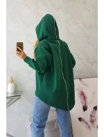 Zateplená mikina so zipsom na chrbte tmavo zelená