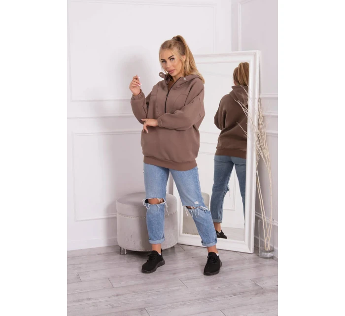 Mikina s kapucňou mocca