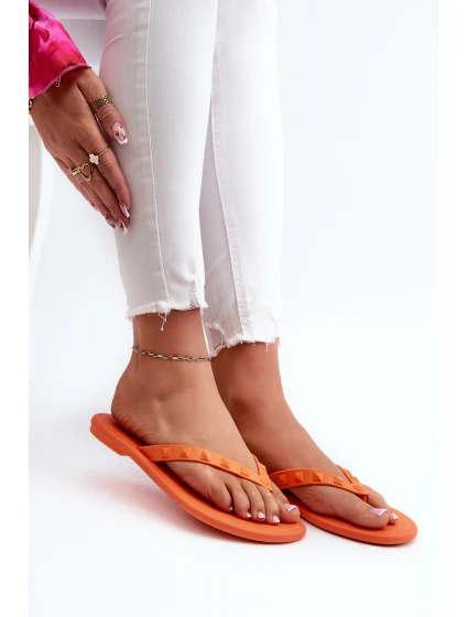 Ploché Sandály Dámské  Oranžové model 21661917 - Zaxy