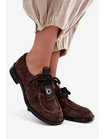Dámské barefoot polobotky z přírodního semiše model 22356075 hnědé - D&A Dámské barefoot polobotky z přírodního semiše model 22356075 hnědé - D&A