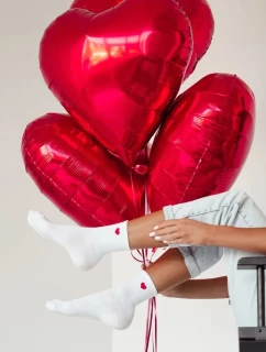 Dámske ponožky s malým srdiečkom - biele