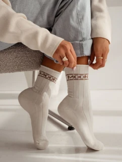 Dámske froté ponožky UNIQUE MOON - ecru