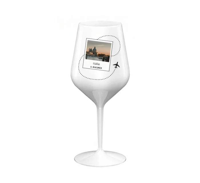 Vlastní text na cestovatelskou nerozbitnou sklenici