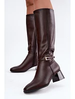 Kozačky na podpatku na zip model 232096 Step in style Kozačky na podpatku na zip model 232096 Step in style