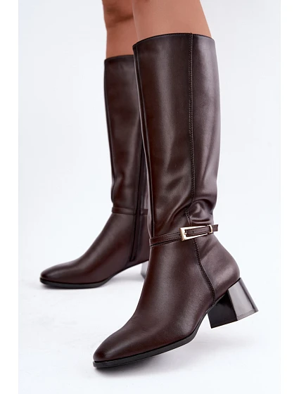 Kozačky na podpatku na zip model 232096 Step in style Kozačky na podpatku na zip model 232096 Step in style