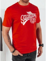 Pánské oranžové tričko s potiskem Dstreet model 21973583 - FashionStreet