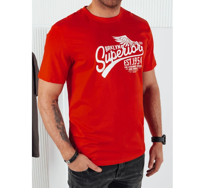 Pánské oranžové tričko s potiskem Dstreet model 21973583 - FashionStreet