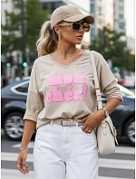Dámská halenka s potiskem hnědá Dstreet model 21988807 - FashionStreet Dámská halenka s potiskem hnědá Dstreet model 21988807 - FashionStreet