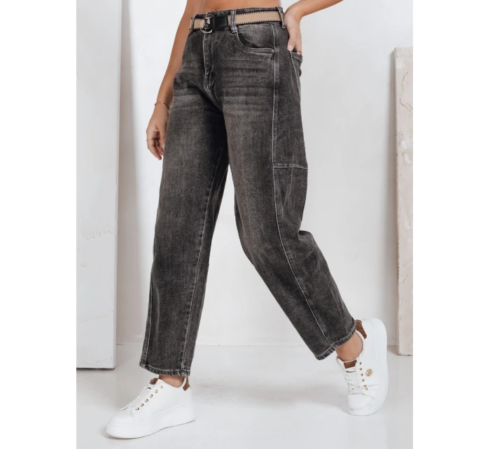 Dámské široké džíny s páskem černé Dstreet model 21992408 - FashionStreet