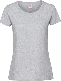 Fruit of the Loom Lady-Fit Iconic 195 T Dámske tričko z hrubej bavlny 16.1424 heather grey