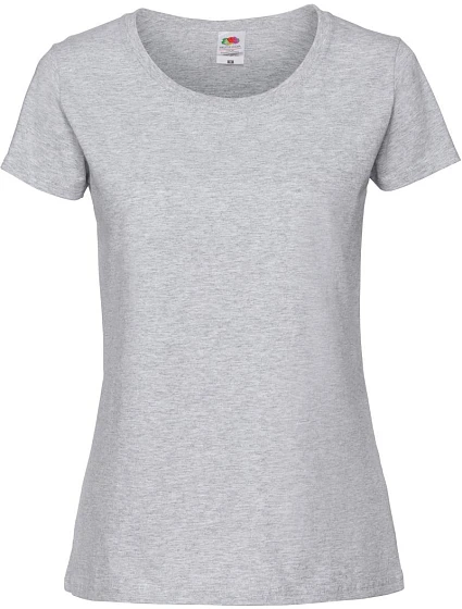 Fruit of the Loom Lady-Fit Iconic 195 T Dámske tričko z hrubej bavlny 16.1424 heather grey Fruit of the Loom Lady-Fit Iconic 195 T Dámske tričko z hrubej bavlny 16.1424 heather grey