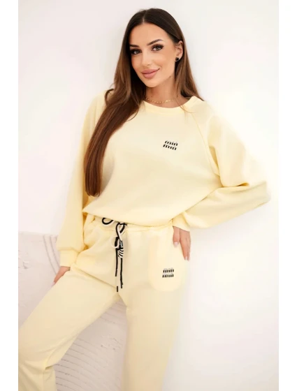 Dámska súprava z viskózy s mikinou a nohavicami žltá Dámska súprava z viskózy s mikinou a nohavicami žltá