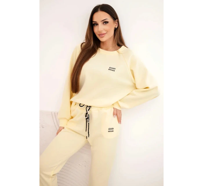 Dámska súprava z viskózy s mikinou a nohavicami žltá Dámska súprava z viskózy s mikinou a nohavicami žltá