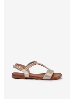 Dámské Plné Sandály S Pásky model 21698276 Zlaté - S.Barski