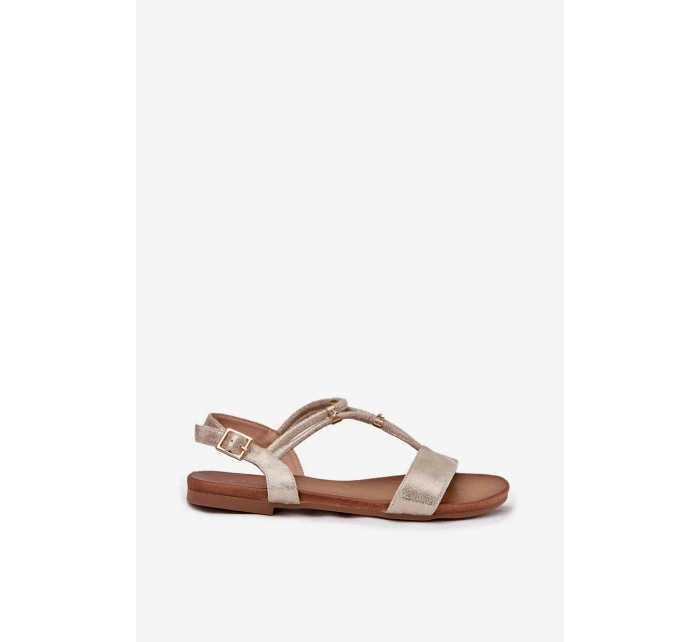 Dámské Plné Sandály S Pásky model 21698276 Zlaté - S.Barski