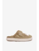 Kožešinové pantofle s medvídkem zelené model 21772566 - Boto