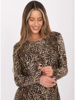 Sukienka RV SK model 21800532 ciemny bezowy - FPrice Sukienka RV SK model 21800532 ciemny bezowy - FPrice