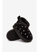 Detské snehové topánky so srdiečkami Gracina - čierne Detské snehové topánky so srdiečkami Gracina - čierne