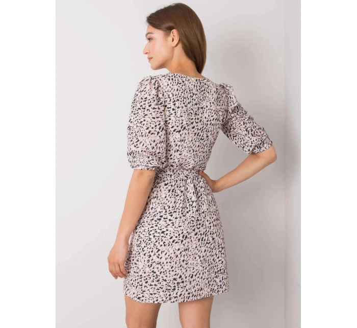 Dámske šaty LK SK 508079.47P Púdrovo ružový vzor - Lakerta