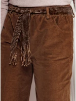 Dámské kalhoty v pruhované velbloudí barvě Dstreet model 21981979 - FashionStreet