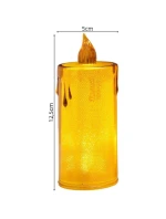 DEKORATÍVNA SVIEČKA 8 CM JANTÁROVÁ TEPLÁ BIELA 1 LED