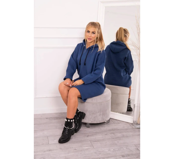 Šaty s kapucňou a bočným rázporkom z džínsoviny Šaty s kapucňou a bočným rázporkom z džínsoviny