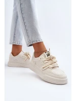 Dámské tenisky z ekokůže béžové model 21648813 - Boto Dámské tenisky z ekokůže béžové model 21648813 - Boto