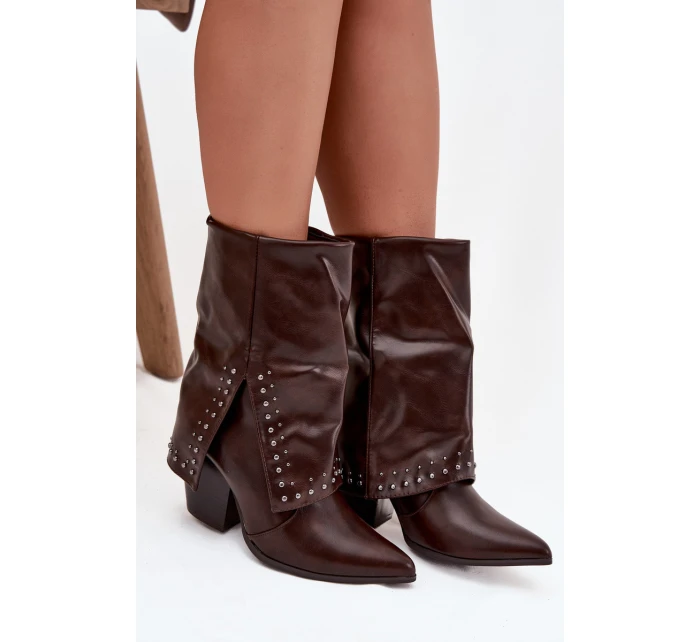 Kovbojky s límcem a zdobením hnědé model 21747831 - Boto
