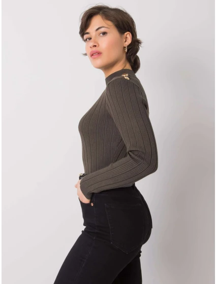 Sweter EM SW model 18502739 ciemny khaki - FPrice Sweter EM SW model 18502739 ciemny khaki - FPrice