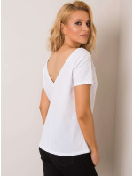 RUE PARIS Biele dámske tričko s potlačou