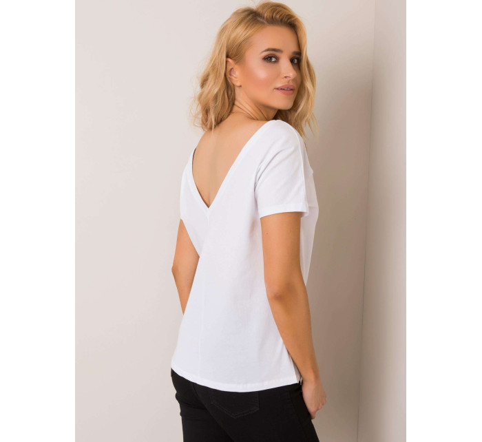 RUE PARIS Biele dámske tričko s potlačou