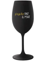 PSYCHO PAT&MAT - čierny pohár na víno 350 ml PSYCHO PAT&MAT - čierny pohár na víno 350 ml