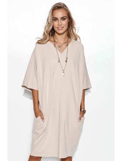 Denní šaty model 20275042 béžové - Makadamia Denní šaty model 20275042 béžové - Makadamia