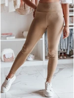 Dámské žebrované legíny camel Dstreet model 21970576 - FashionStreet