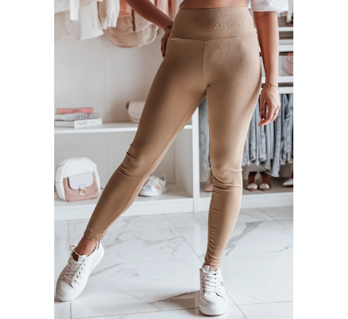Dámské žebrované legíny camel Dstreet model 21970576 - FashionStreet
